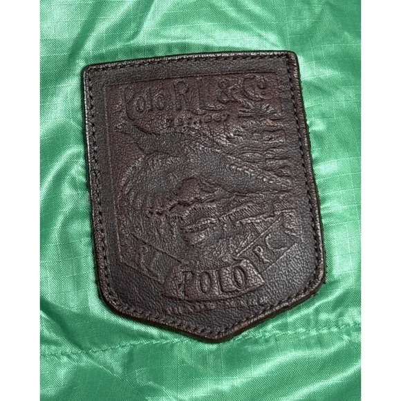 NEW Vintage Polo RALPH LAUREN Detachable Hood Down Jacket Green Mens L NOS